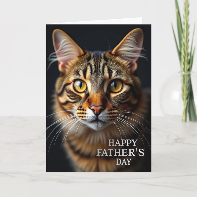 Majestätisk Fars dag kattkort Kort (Framsida)