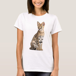 Majestätisk fläckig servalkatt Vilda Savannah Kvin T Shirt