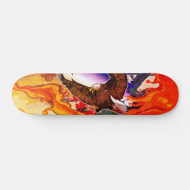 Majestätisk Flamlös Örn Frihet Konst Mini Skateboard Bräda 18,5 Cm (Horz)