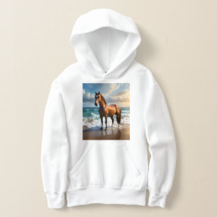 **"Majestätisk gång: Stolt brun häst på stranden T Shirt