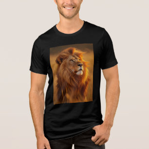 Majestätisk Guldlöwe vid Solnedgång Tri-Blend Tröj T Shirt