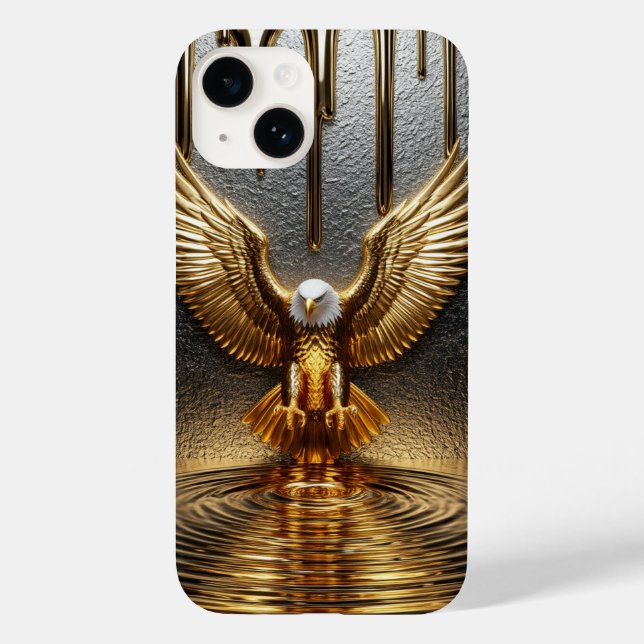 ✨ Majestätisk Guldörn Dropp Flytande Metall Presti (Baksida)