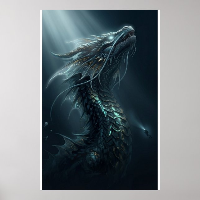 Majestätisk guldsjö-drake - Djuphavsguar Poster (Framsidan)