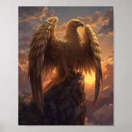 Majestätisk Gylden Örn Fantasy – Mythisk Fenix Poster