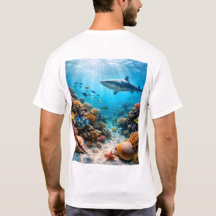 Majestätisk haj- och korallrevs ås-graf t shirt