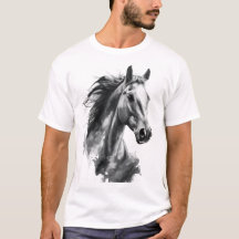Majestätisk Häst Akvarellkonst Herr T-Shirt – Djär