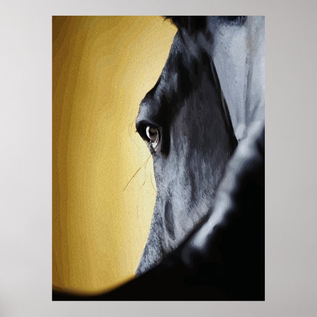 Majestätisk Häst Öga Närbild Konst Poster (Framsidan)