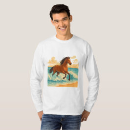 Majestätisk häst stiger upp från havet Kraft och f T Shirt