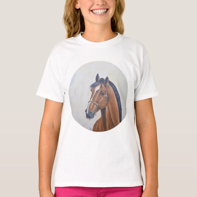 Majestätisk Hästporträtt T-Shirt (Framsida)