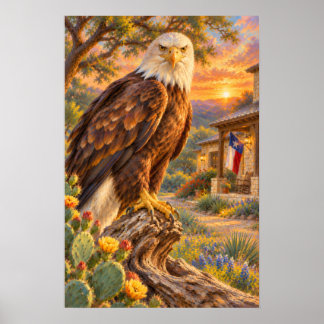 Majestätisk havsörn i texansk belysning poster