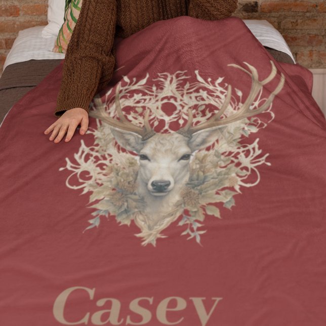 Majestätisk hjort - Anpassat namn Fleecefilt (Skapare uppladdad)