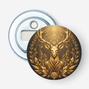 Majestätisk hjort guld emblem skogsrygg flasköppnare