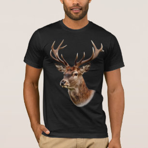 Majestätisk hjort med stora horn i profil t shirt