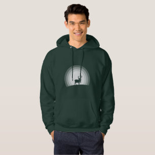 Majestätisk hjort Siluett under månljus Hoodie