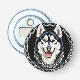 Majestätisk Husky Hund med djärva färger Flasköppnare