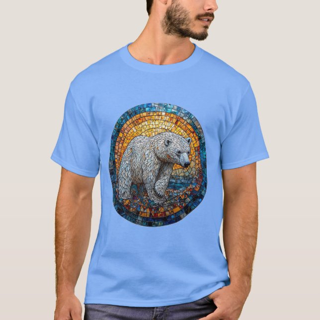 Majestätisk isbjörn glaskonst t shirt (Framsida)