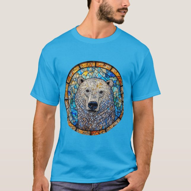 Majestätisk isbjörn glaskonst t shirt (Framsida)