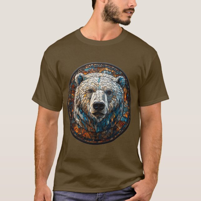 Majestätisk isbjörn glaskonst t shirt (Framsida)