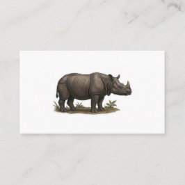 Majestätisk Javan Rhino Konst - Sällsynt Indonesis Visitkort