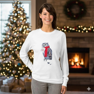 Majestätisk juluggla snöig vinter t-shirt
