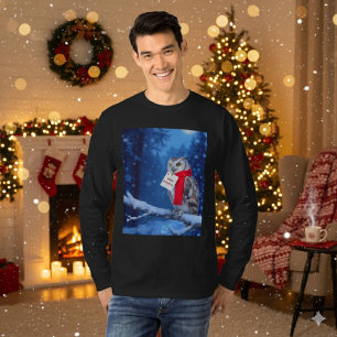 Majestätisk juluggla Snöig vinter T-shirt