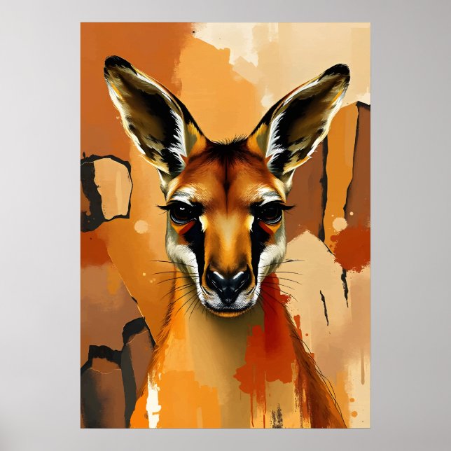 Majestätisk känguru-porträtt – Australisk vilda dj Poster (Framsidan)