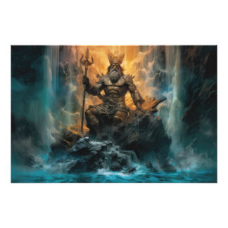 Majestätisk kaskad: Poseidon-affisch Fototryck