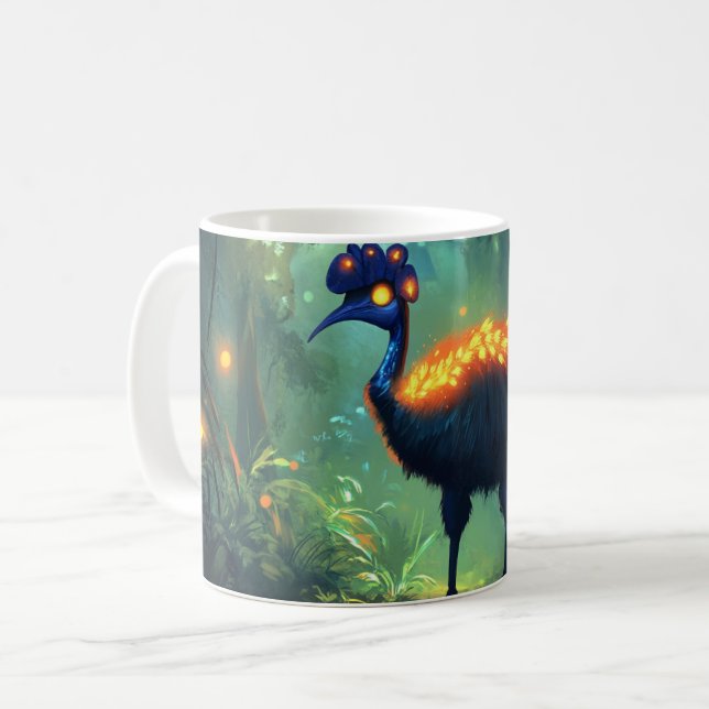 Majestätisk kasuarfågel kaffemugg (Framsida vänster)
