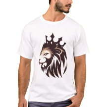 Majestätisk Kronlejon Grafisk Herr T-Shirt
