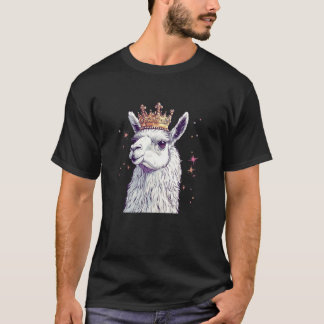 Majestätisk lama med krona för en rolig scen t shirt