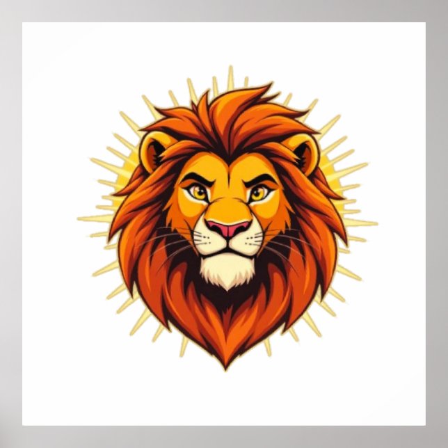Majestätisk Lejon – Kung av Makt och Auktoritet Poster (Framsidan)