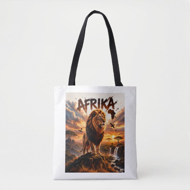 Majestätisk lejon vildmarks totebag tygkasse (Framsida)