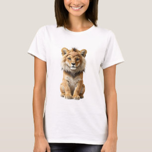 Majestätisk lejonunge med tribal-huvudband t shirt