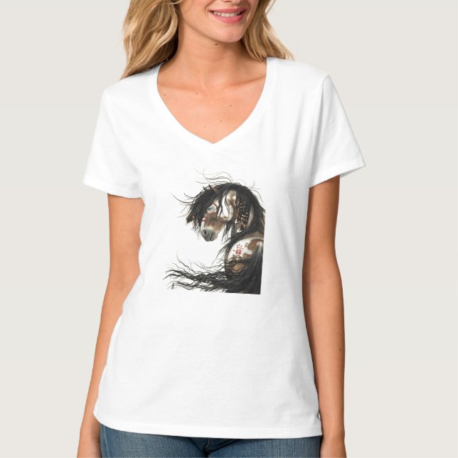 Majestätisk MustanghästT-tröja vid BiHrLe Tee Shirt (Framsida)