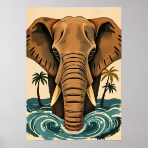 Majestätisk öelefant – Tropisk Stortandad Jätte Poster