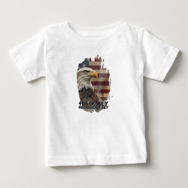 Majestätisk Örn & Flagga – Frihetens Ande T Shirt (Framsida)