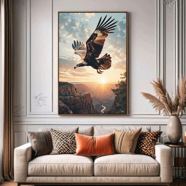 Majestätisk Örn Flyger vid Solnedgång Poster (Skapare uppladdad)