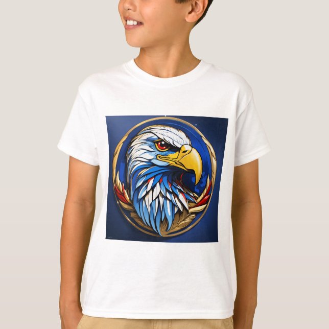 Majestätisk Örn Huvud Grafisk Barn T-Shirt (Framsida)