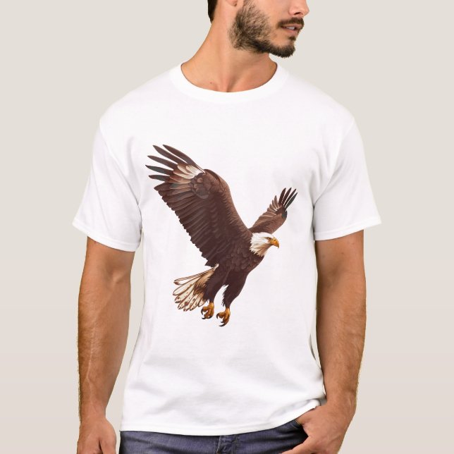 Majestätisk Örn i Flykt Konst T Shirt (Framsida)