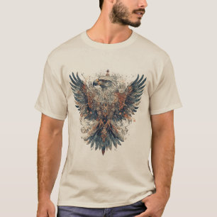 Majestätisk Örn i Invecklad Konstnärlig Design T Shirt