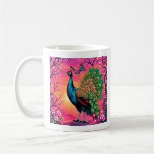 Majestätisk påfågeldesign kaffemugg