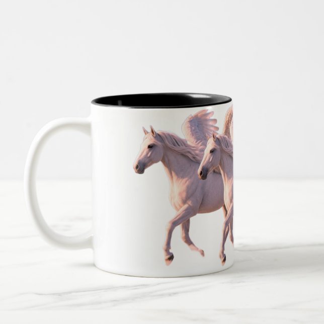 Majestätisk Pegasus i molnen-mugg Två-Tonad Mugg (Vänster)
