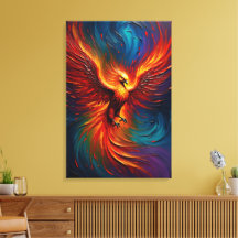 Majestätisk Phoenix Eldfågel Abstrakt Fantasy