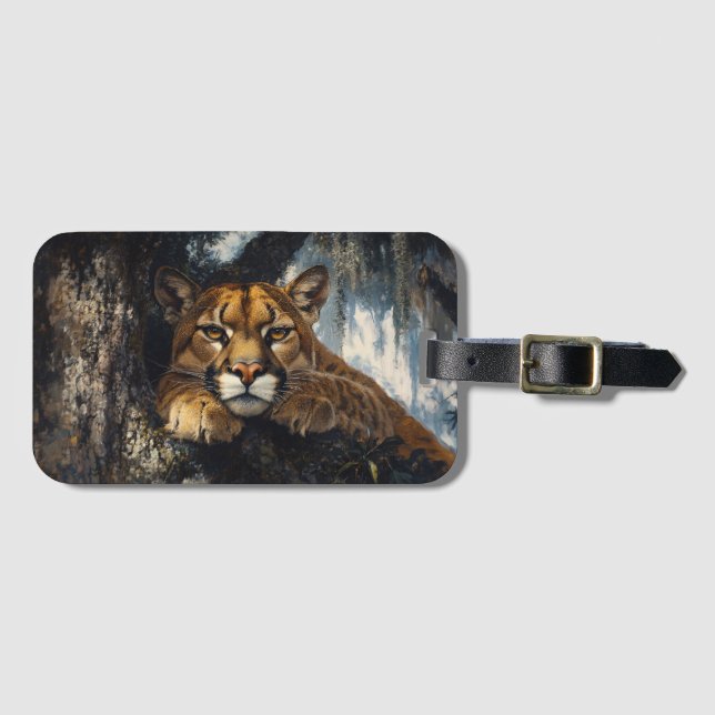 Majestätisk Puma i Skog Bagagebricka (Framsida horisontal)