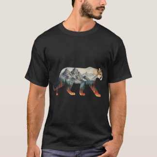 Majestätisk Puma Siluett Bergslandskap Vild T Shirt
