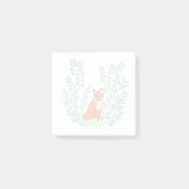 Majestätisk räv i härlig botanisk kran post-it block