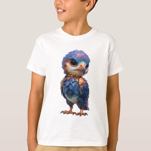 Majestätisk Regnbåge Fenix Ugglunge Barn T Shirt (Framsida)