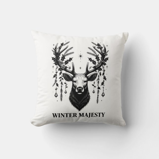 Majestätisk Ren T-Shirt Kudde (Framsida)