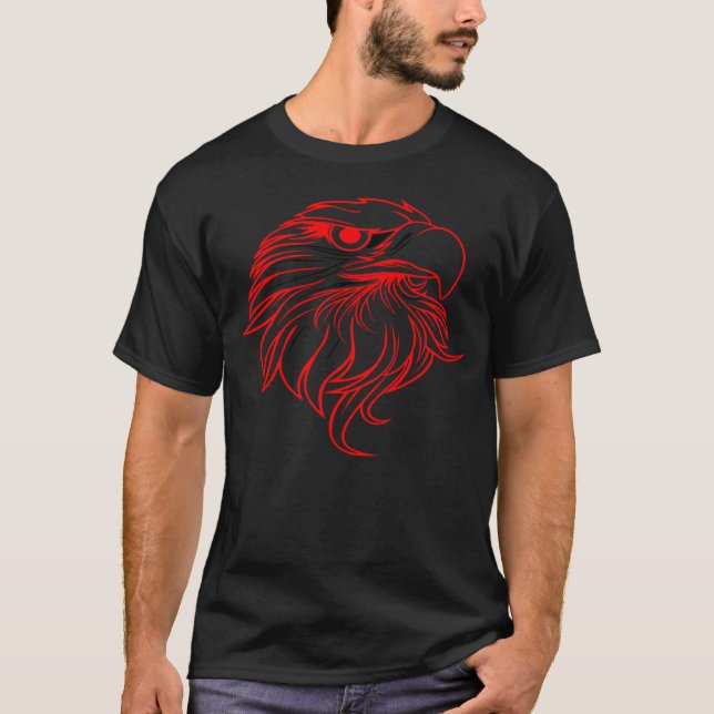 Majestätisk Röd Flygande Örn T Shirt (Framsida)
