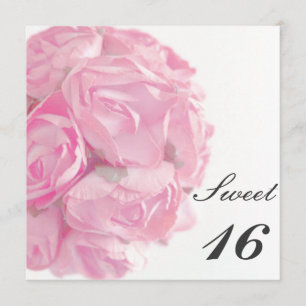 Majestätisk rosa rossweet sixteenfödelsedagsfest inbjudningar